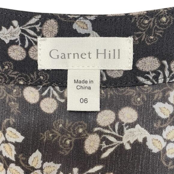 Garnet Hill Silk Chiffon Floral Shift Neutral Dress Size 6 Boho Cottage Indie - Picture 12 of 13